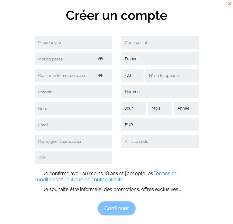 Processus d'inscription Le Coin Flip Casino